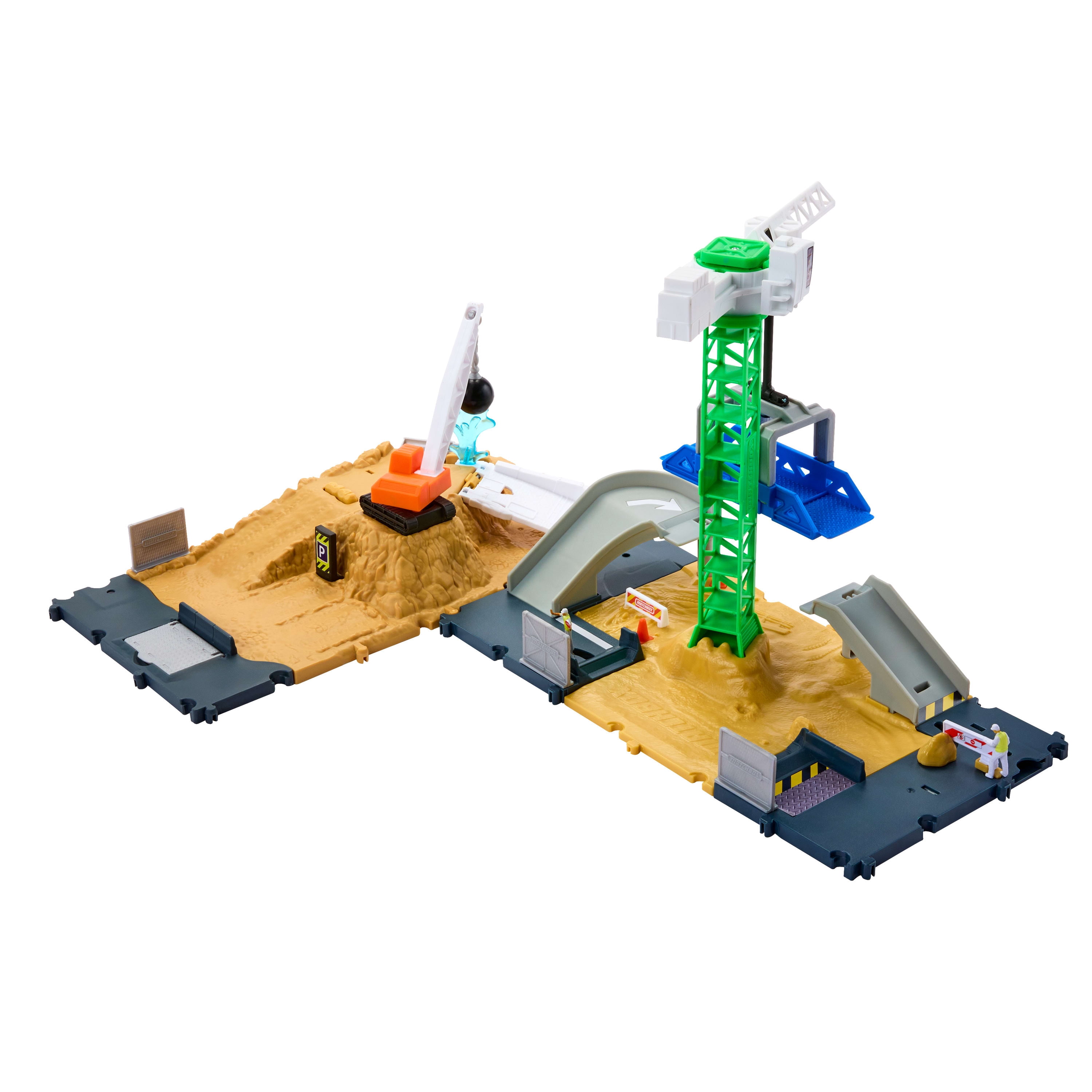 Matchbox Action Drivers Construction Bundle with 4 Toy Vehicles & 4 Accessories [Walmart Exclusive]