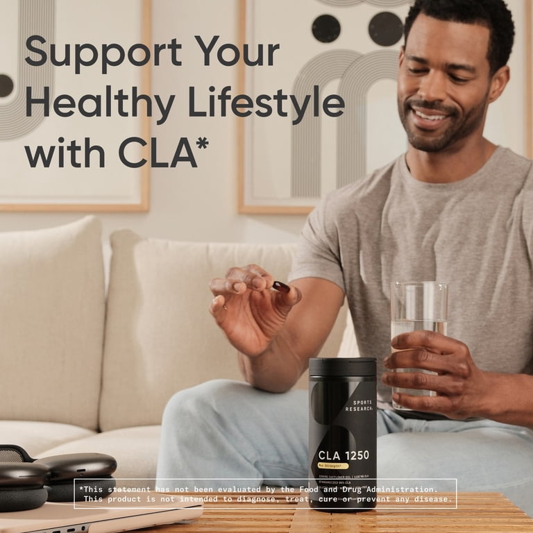 sports research cla mct oil l-carnitine weight loss supplements Max Potency 1250 95% CLA 180 Softgels Sports Research CLA - 1250mg