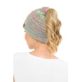 thumbnail image 4 of C.C MB-816 Soft Stretch Cable Knit Warm Hat High Bun Beanietail Ponytail Beanie #11 (Bright Mix), 4 of 5