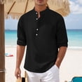 thumbnail image 2 of Afdoent Shirt For Men Male Casual Slim Fit Stand Collar With Chest Pocket For Everyday Wear Vacation Summer Beach Shirts, 2 of 9
