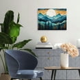 thumbnail image 3 of JRXY Blue Forest Canvas Wall Art Nature Landscape Pictures Abstract Pinewood Painting Prints Nordic Style Artwork Large Wall Decorations for Living Room Bedroom Home Office  16x12inch, 3 of 6