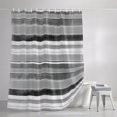 thumbnail image 3 of Shower Curtains for Bathroom, Grey Nordic Style Stripes Waterproof Fabric Shower Curtain, Black Gray Texture Decorative Bathroom Curtain for Bathtub, 72"x72", No Hooks Included, 3 of 9