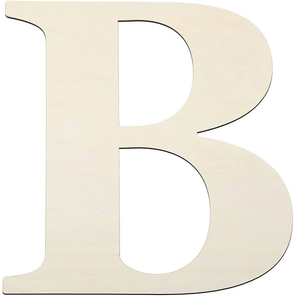 12 Inch Unfinished Wooden Letters Wood Letters Sign Decoration Wooden Decoration for Painting, Craft and Home Wall Decoration (Letter B)