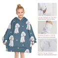 thumbnail image 6 of Poodle Dog and Footprint Blanket Hoodies for Kids 6-13YR Oversize Wearable Blanket Hoodies for Boys Girls Teens, 6 of 7