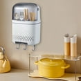 thumbnail image 5 of Kadlawus Under $5 ! Wall Mounted Tableware Drainer Storage Box with Lid Utensil Holder Chopsticks Knife Fork Organizer Kitchen Rack, 5 of 6