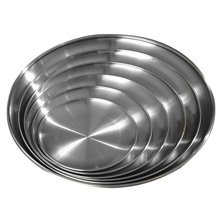 

Wozhilaka Kitchen Stainless Steel Plate 6 Size Metal Plates Polished Proof Metal Round Dishes Set for Home Kichten Outdoor Camping Snack Steak Pizza and Bbq Set Of 6 Clearance
