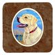 thumbnail image 1 of Caroline's Treasures 7158FC Posavasos De Espuma Labrador Amarillo En La Playa Juego De 4, 1 of 1