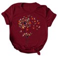thumbnail image 4 of Gibobby Playera de Manga Corta Casual Suave Mujeres Blouse LooseTravel(Vino,M), 4 of 5