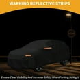 thumbnail image 2 of Unique Bargains 1 Pc Universal Car Cover Waterproof All Weather Automotive Outdoor Anti-UV Sun Rain Protection Full Exterior Cover Aluminum Film Cotton Black for SUV Length 191" to 200", 2 of 3