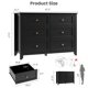 thumbnail image 2 of Spacious 6 Drawer Dresser for Bedroom - Modern Wooden Storage Cabinet with Deep Drawers & Metal Knobs - Wide Organizer for Closet, Nursery, Living Room, Entryway - Black, 2 of 7