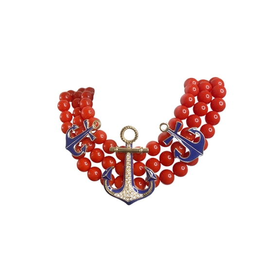 Red and Blue Nautical Necklace Set