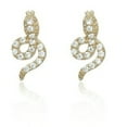 thumbnail image 6 of AVORA 10K Yellow Gold Simulated Diamond CZ Twisted Snake Stud Earrings, 6 of 6