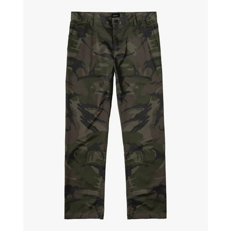 RVCA Men's The Weekend Slim Straight Fit Stretch Chino Woven Pants (32, Woodland Camo)