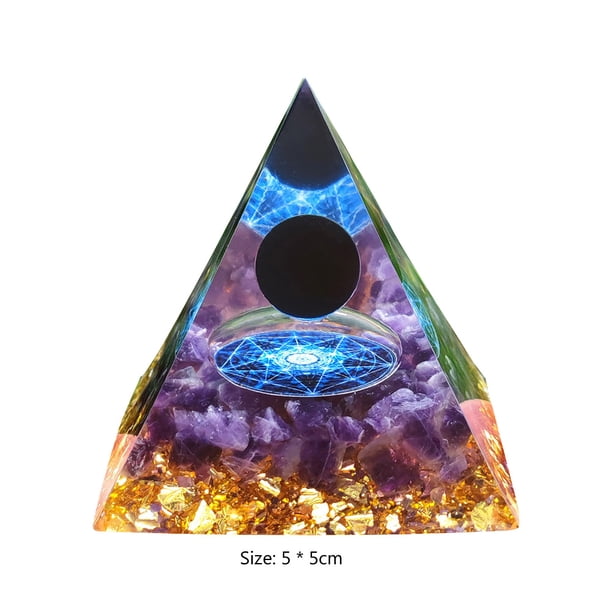 Piedra De Energía Regalos de estatuilla de decoración de mesa de dormitorio de casa de curación de meditación de pirámide de cristal Sywqhk Libre de BPA