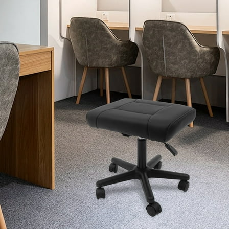 ChicHomey Mobile Foot Stool  with Wheels,Height Adjustable Footstool (40-51cm),5 Brake Wheels, Footstool for Office/Home,for Leg Relief & Posture Improvement