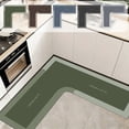 thumbnail image 1 of Alfombra de cocina Alfombra en esquina – alfombra de microfibra absorbente antideslizante, forro polar y espuma viscoelástica, lavable a máquina, resistente al agua, negra/verde/marrón/azul/gris, 1 of 7