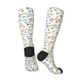 thumbnail image 4 of Daiia Sports Socks Happy Easter Printed Novelty Crew Socks for Men Women Knee High Socks Cotton Socks Soft & Breathable Support Unisex Socks, 4 of 9