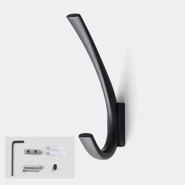 Gancho para abrigos, colgador de ropa, estante resistente para decoración para hogar, montaje en pared colgante con tornillos, soporte para sombrero, Negro Fernando Percheros