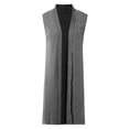 thumbnail image 5 of Women Cardigan Long Sweater Vests Sleeveless Open Front Tunic Vest Long Tops Light Weight Cardigan Grey S, 5 of 6