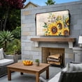 thumbnail image 3 of Outdoor TV Cover 68x42x4.5in, American Pastoral Sunflower on Retro Letter Weatherproof TV Screen Protector with Zipper, Country Flower Outside Television Cover Fits Up to 70-75", 3 of 9