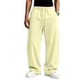 thumbnail image 7 of Men's Baggy Sweatpants Wide Leg Lounge Sweat Pants with Pockets Drawstring Waist Solid Color Jogging Pants L, 7 of 7