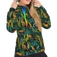 thumbnail image 5 of Yiaed Jungle Leopard Yellow Print Womens Casual Hoodies Crew Neck Long Sleeve Sweatshirts With Pocket Pullover Tops Women's Hooded Sweatshirt-X-Large, 5 of 5