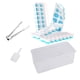 thumbnail image 1 of Bandeja para cubitos de hielo con tapa y recipiente, paquete de 4 bandejas de cubitos de hielo de plástico de silicona para congelador con hielera, bandeja de hielo apilable con kits de cubos de, 1 of 5