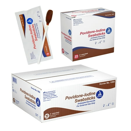 Dynarex Impregnated Swabstick NonSterile 1202 250 Box(s) 25 Sticks/Box