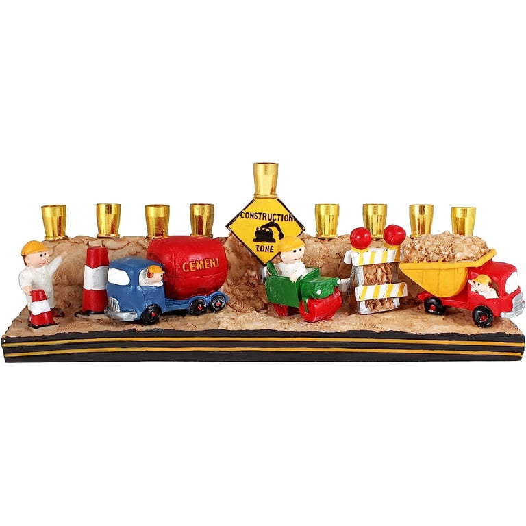 Aviv Judaica Construction-Themed Children's Menorah photo 2