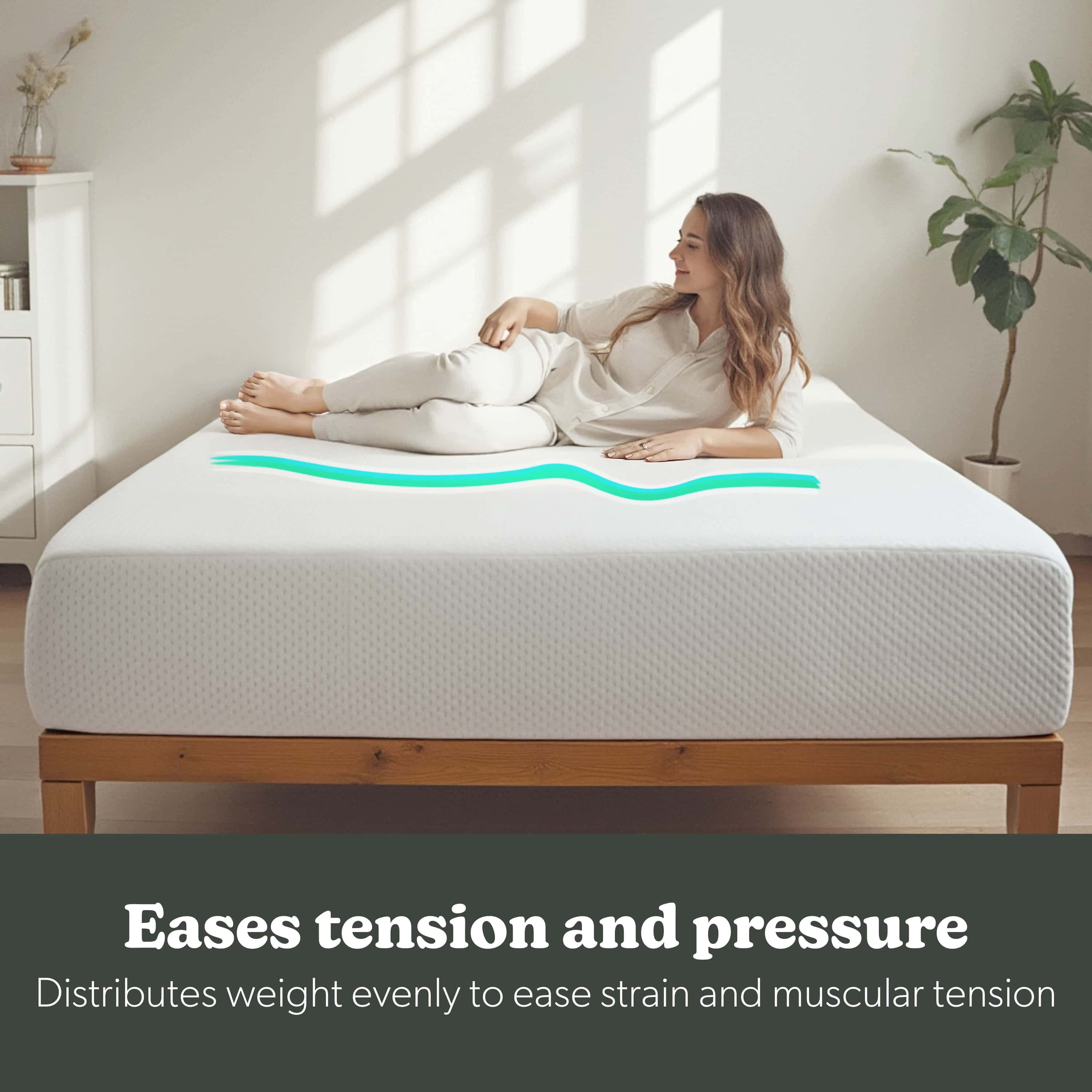 Hearth & Harbor 12" Full Size Mattress in a Box, Cooling Memory Foam Mattress Full, CertiPUR-US Certified, Fiberglass Free