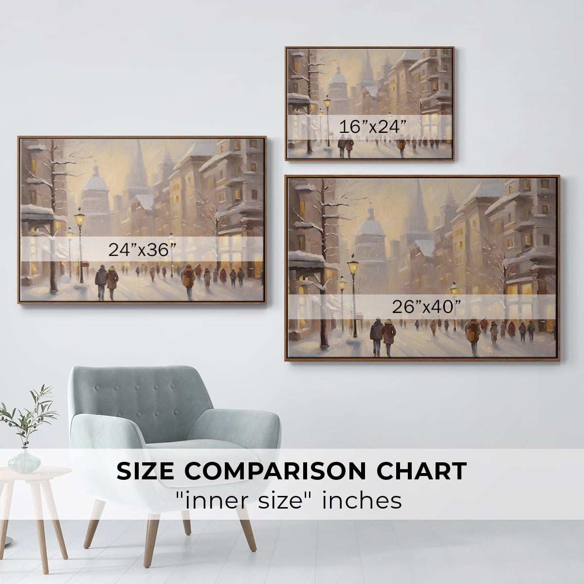 Vintage Landscape-CLXXIV By Wexford Home Framed in Walnut Wood Gallery Wrapped Canvas 27 in. x 41 in.