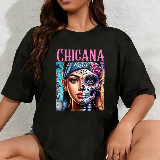 Camiseta de Estilo Chicana para Mujer 100% Algodón - Ropa Lowrider México