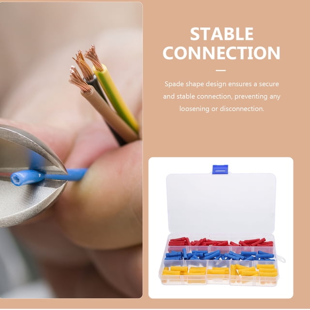 BESTYASH 120Ud Conectores Terminales Aislados Multicolor Kit De Crimpado Para Uso Diario Fácil Y Seguro