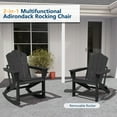 thumbnail image 5 of FOOWIN Folding Rocking Adirondack Chair Set of 2, HDPE Plastic Rocking Chairs for Patio Porch Rocker Chair, Black, 5 of 8