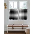 thumbnail image 7 of Half Window Curtains 24 Inches Long, Black and White Plaid Window Treatment Curtain Drapes, Farmhouse Checkered Buffalo Short Curtains Tiers for Kitchen Over Sink, 27.5"x24", 2 Panels, 7 of 7