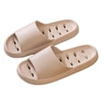 thumbnail image 4 of Unisex Quick Dry Drainage Slides for Men Women - Lightweight EVA Athletic Sandals with Arch Support Non-Slip Sole for Beach Pool Shower Gym, Khaki,Size 7.5-9, 4 of 6