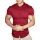 thumbnail image 1 of Sunloudy Camisa casual para hombre, color sólido, manga corta, cuello de solapa, ajuste delgado, tops de ocio con botones Sunloudy moda, 1 of 4