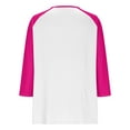 thumbnail image 5 of Delliss Women's Color Block 3/4 Sleeve V Neck Button T-Shirt, 5 of 9