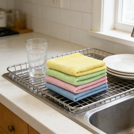SouMaox Microfiber Cleaning Cloths Waffle Weave Dish Towels Super Soft Highly Absorbent for Kitchen Counters Glass Surfaces Ideal for Homeowners