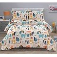 thumbnail image 1 of ARL HOME Courtepointe pour Enfants Taille Simple Garçons Couvre-Lit Mignon Animal Ours Literie Enfants Courtepointe Imprimée Animal Forêt Dessin Animé Couvre-Lit Réversible Léger Couettes pour Enfants+2 Taies d'Oreiller, 1 of 7