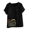 thumbnail image 5 of Blczomt Womens Tops Summer Short Sleeve Trendy Black Blouses Cute Dressy Women's Blouse,XXXXXL, 5 of 5