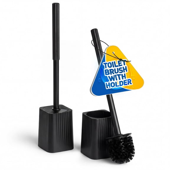 propuri 2Pack Toilet Bowl Brush and Holder Set - Toilet Scrubber Brush,Cleaning Brush,Bathroom Decor,Cleaning Supplies,Household Essentials,Black