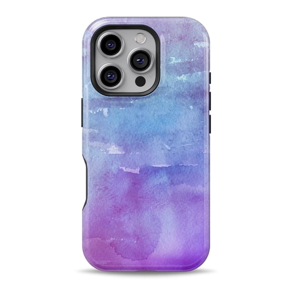 DesignSkinz Scratch-Resistant Hard Slim Case Compatible with iPhone 16 (Compatible with MagSafe) - Blotted Purple 896 Absorbed Watercolor Texture
