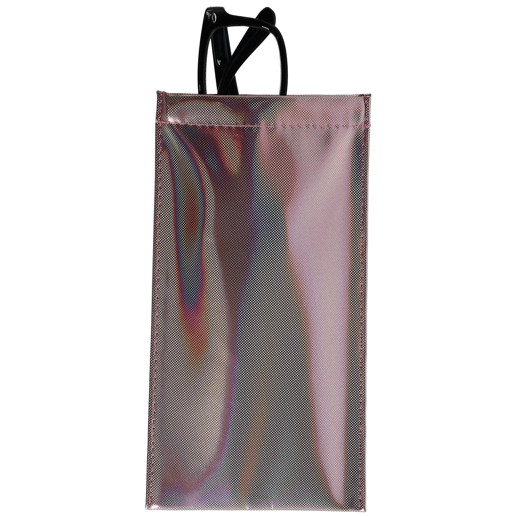 Pink Ctm Womens Iridescent Slide Glasses Case