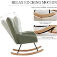 thumbnail image 4 of EastVita Plush Teddy Upholstered Nursery Rocking Chair with High Backrest, Comfy Glider Rocker for Breastfeeding, Indoor Accent Armchair for Living Room, 4 of 7