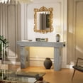 thumbnail image 5 of Aheaplus Farmhouse 47" Console Table with Power Outlets & Motion Sensor Light - Narrow Storage Entryway Table for Hallway/Living Room，White Oak, 5 of 7