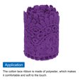 thumbnail image 3 of Uxcell 4" Wide 3 Yard Lace Ribbon Floral Pattern Dark Purple Lace Trim Ribbon for Sewing Making, 3 of 4