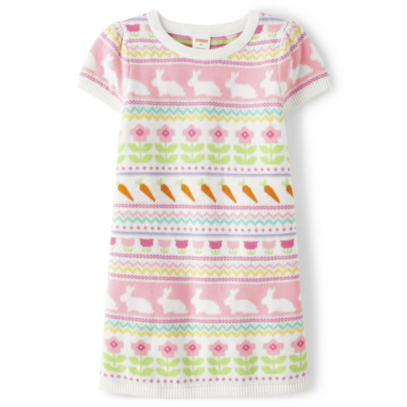Vestido Gymboree de manga corta para niña, manga corta, Bunny Fairisle 5T