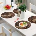 thumbnail image 6 of Round Braided Placemats Set of 6,Leopard Print Washable Dining Table Durable PVC 15 Inch Non-Slip Heat Resistant Place Mats for Table Decor Home Decor, 6 of 7