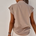 thumbnail image 4 of Timegard Womens Tops Cap Sleeve V Neck Solid Color Lightweight Tops Tee Casual Work Solid Color Tops, 4 of 7
